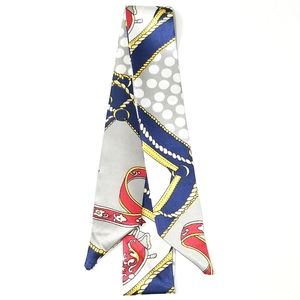 ⤵️⤵️1pc Blue Polka Dot Design Satin Scarves